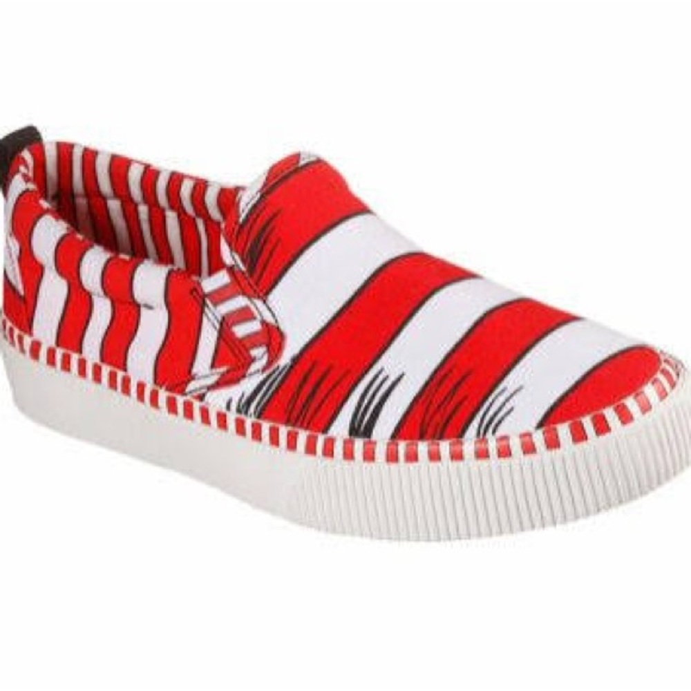 Skechers Red and White Striped Sneakers